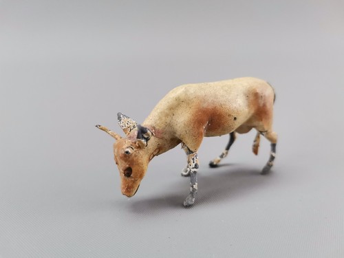Massefigur kuh gefleckt antik - gefleckt,